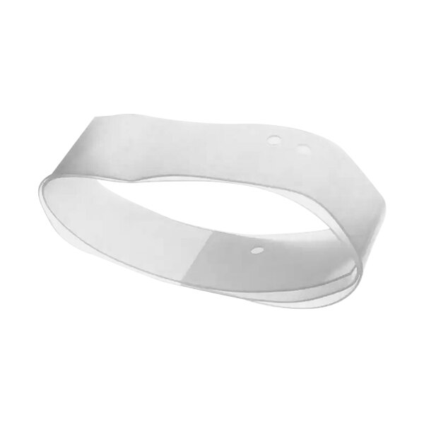 A clear plastic wristband.