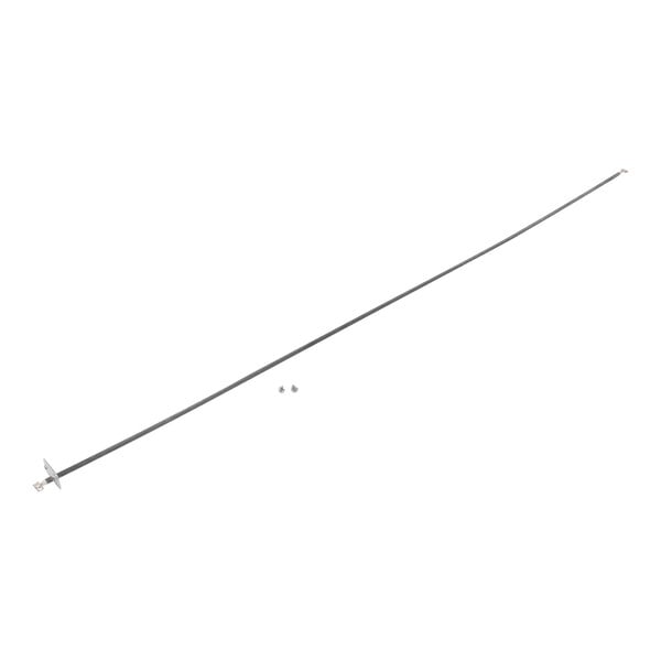 A long thin metal rod with screws.