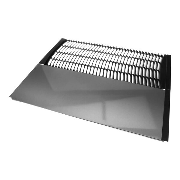 A black and silver metal side panel for a Manitowoc ice machine.