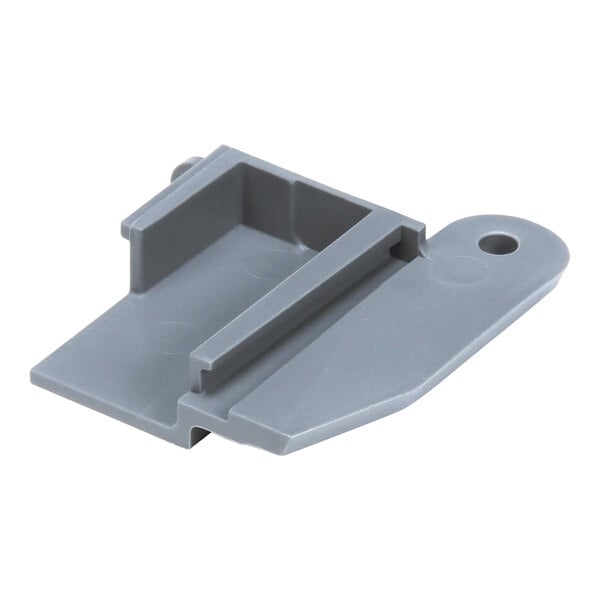 A grey plastic Manitowoc Ice evaporator side damper mount with a hole.