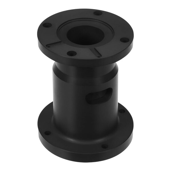 A black plastic Manitowoc Ice Foundation pipe with a hole in it.