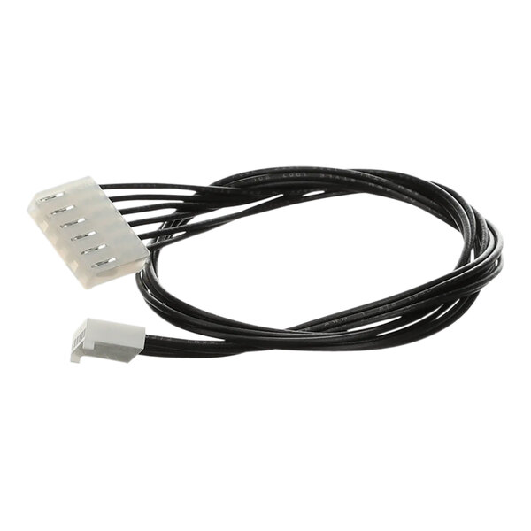 A Hatco communication cable with black and white wires and a white connector.