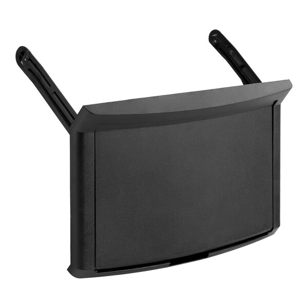 A black Manitowoc Ice door frame and door assembly with two mounting arms.