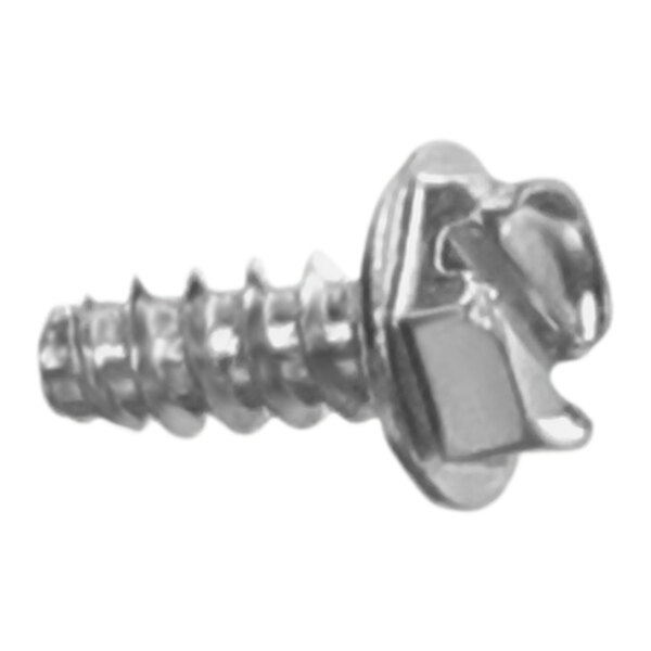 A screw with a metal head.