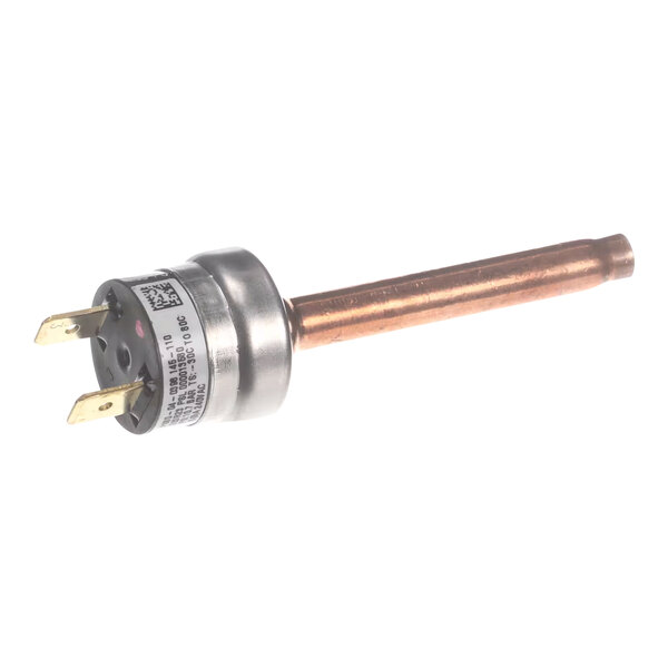 A copper and metal pressure switch with electrical terminals, used in Manitowoc ice machines.