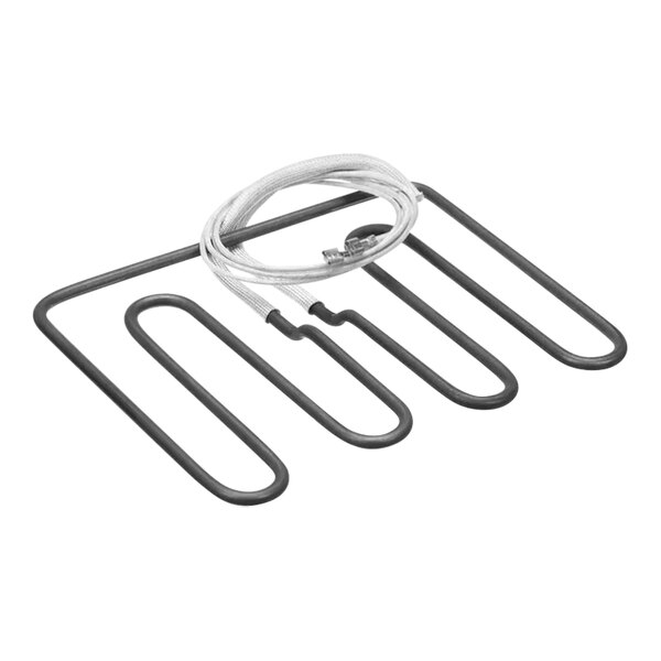 A Hatco top heating element with a black wire and a metal hook.