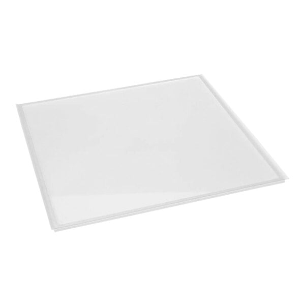 A white rectangular tray with a white border.