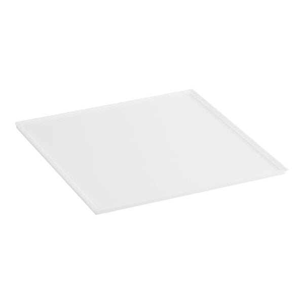 A square white ceramic tray.