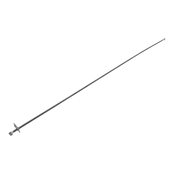 A long thin metal rod with a handle at one end.