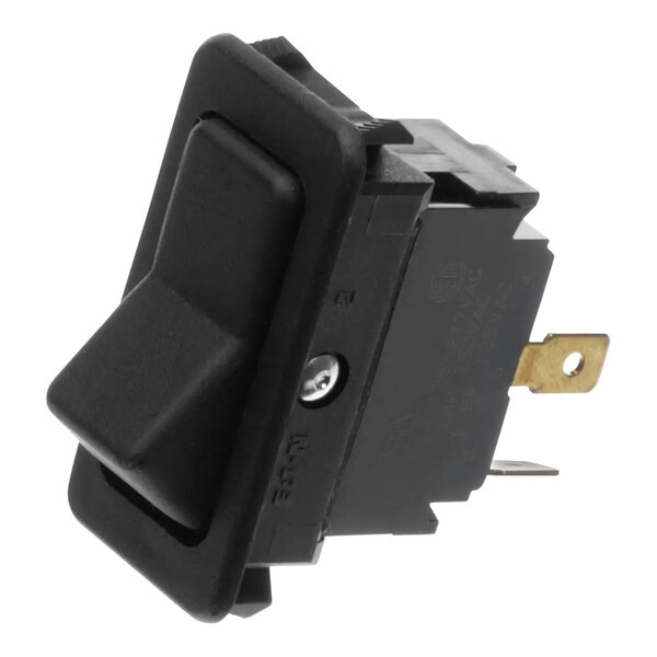 A black Hatco switch with a black plastic cover.