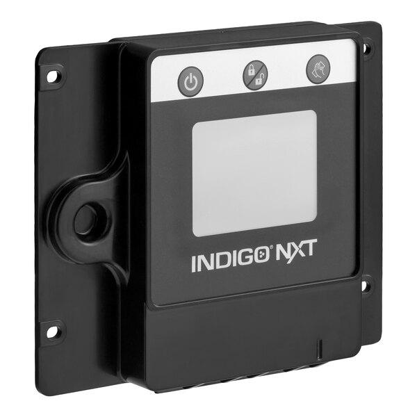A black touchscreen housing assembly labeled 'INDIGO NXT' designed for Manitowoc Ice equipment.