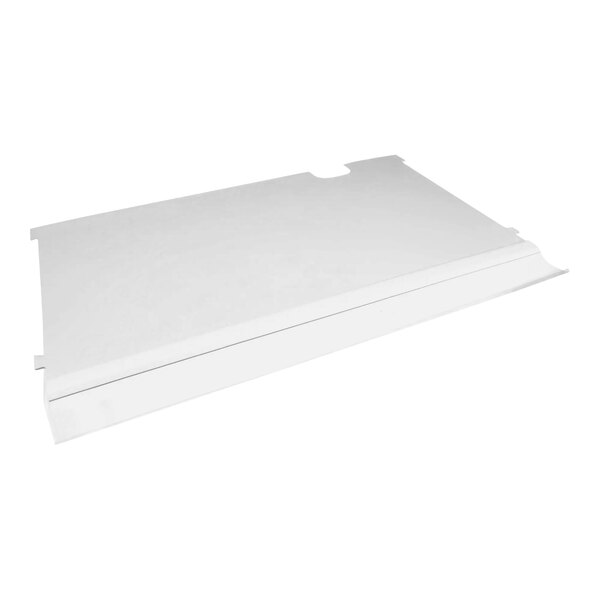 A white rectangular shield splash assembly for a Manitowoc Ice machine.