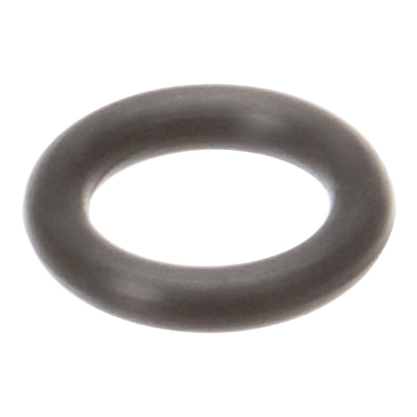 A black rubber O-ring with a round cross section on a white background.