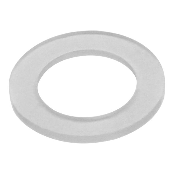 A white rubber washer with a white circle on a white background.