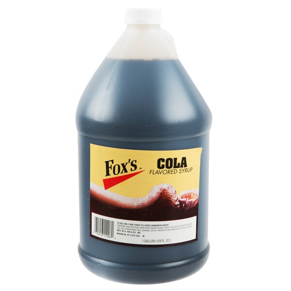 Fox's 1 Gallon Cola Syrup - 4/Case