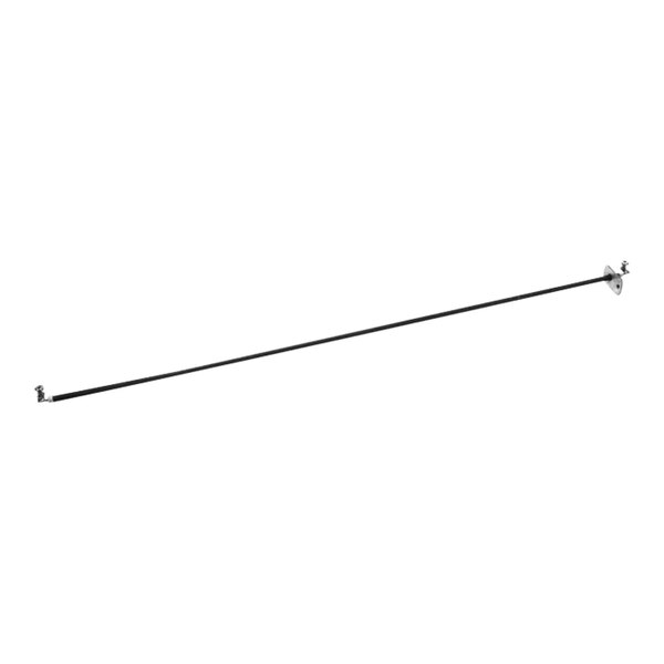 A long black metal wire with a metal rod at the end.
