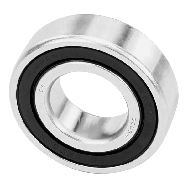 A close up of a Manitowoc Ice bottom bearing with a black rubber ring.