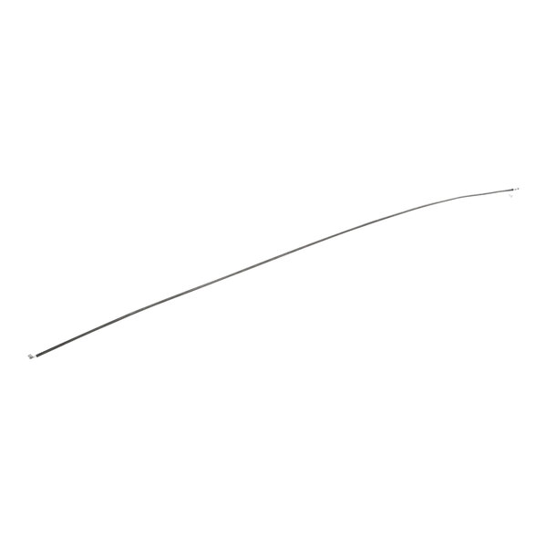 A long thin metal rod with a long thin metal wire hook.