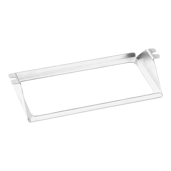 A metal frame with a clear rectangular cover over it.