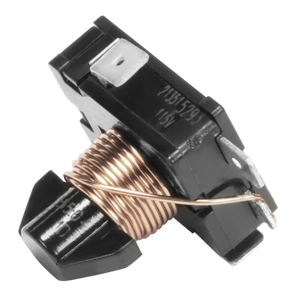 A black and white Manitowoc Ice start relay with wires.