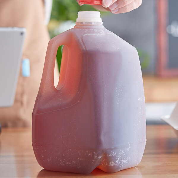 1 Gallon (128 oz.) Translucent HDPE Jug with Handle - 48/Bag