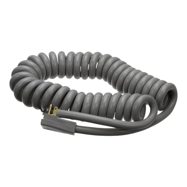 A coiled grey Metro cord with a connector.
