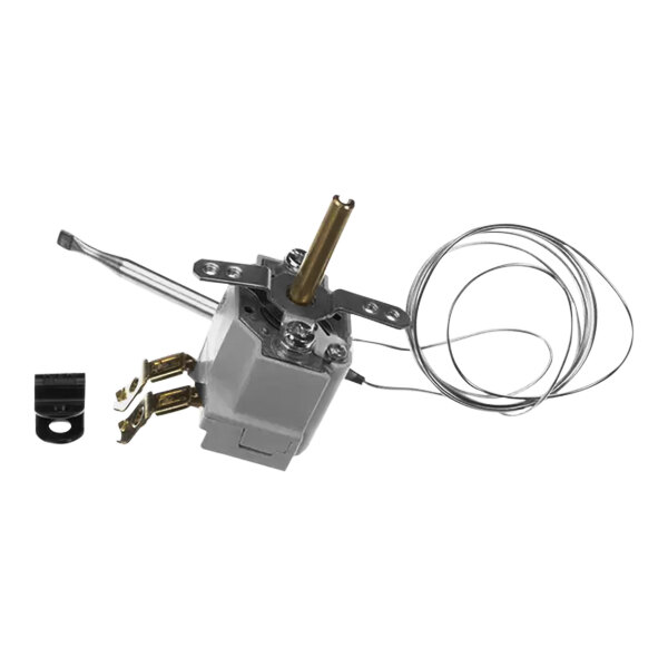 A Metro RPC13-135 humidity thermostat with wires.