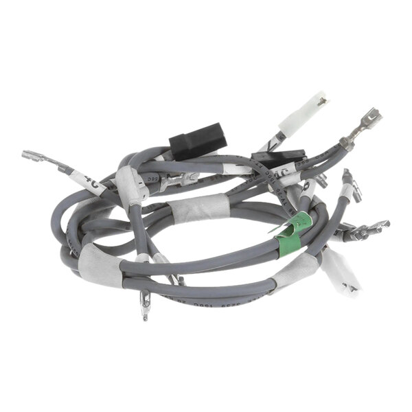 A white wire harness for Amana Commercial Microwaves with a green connector.