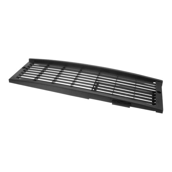 A black plastic Manitowoc Ice lower front louvered panel vent with holes.