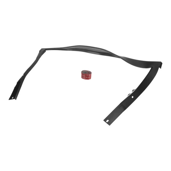A black plastic Manitowoc Ice trim bin door with red accents.