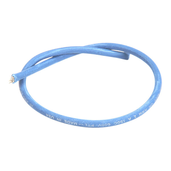 A blue Hatco wire with white text.