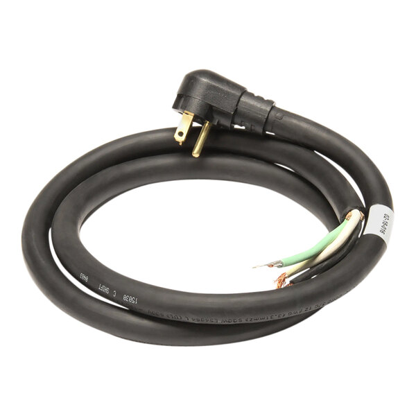 A black Hatco electrical power cord with a plug.