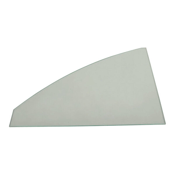 A white glass triangle end panel.