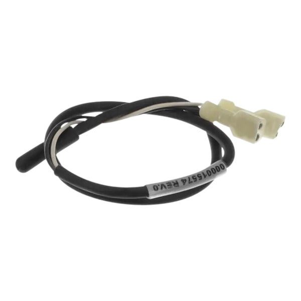 A black and white cable with an electrical connector.