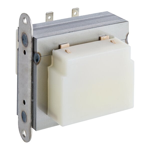 A white plastic square object with a white square object on it.