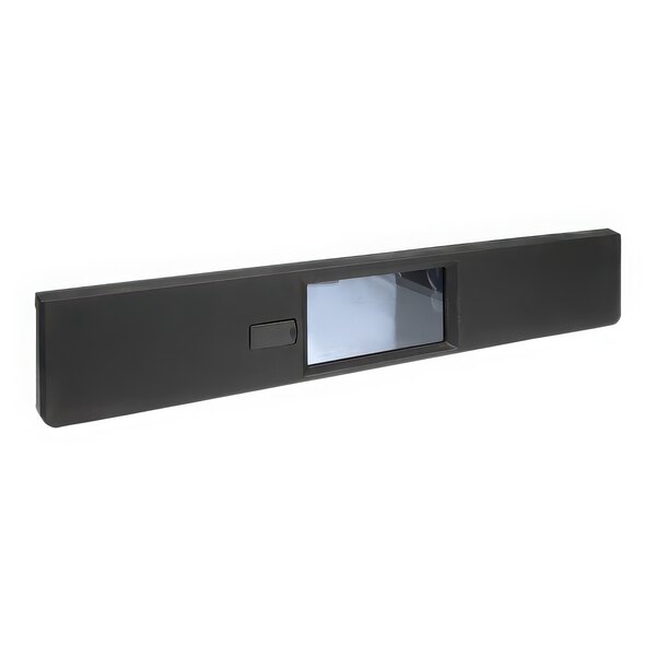 A black rectangular display assembly with a glass window and a screen.