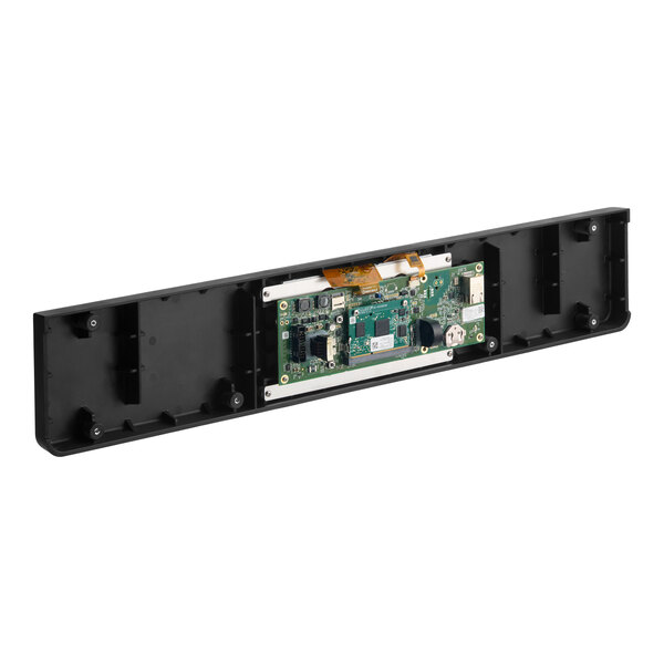 A rectangular electronic display assembly board for an Amana commercial microwave.