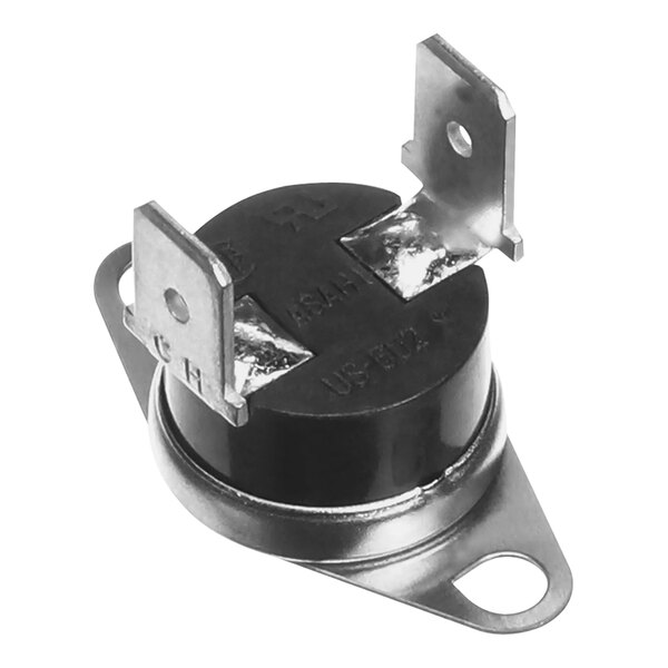 A black and silver metal Hatco T-Stat Limit Mechanism.