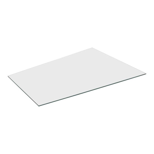 A white rectangular end panel with a clear glass surface.