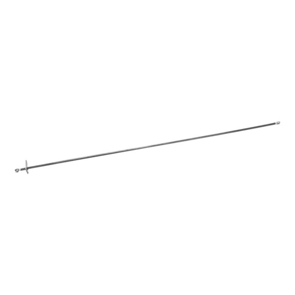 A long thin metal rod with a black handle.