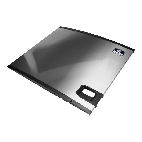 A silver rectangular assembly with a black handle for a Manitowoc Ice machine door.