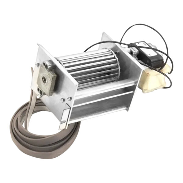 A close-up of a Hatco blower motor with wires attached.