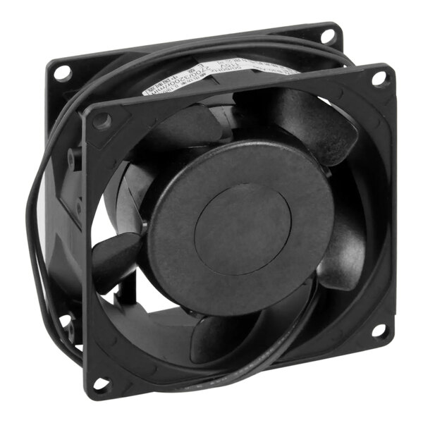 A black Hatco cooling fan.