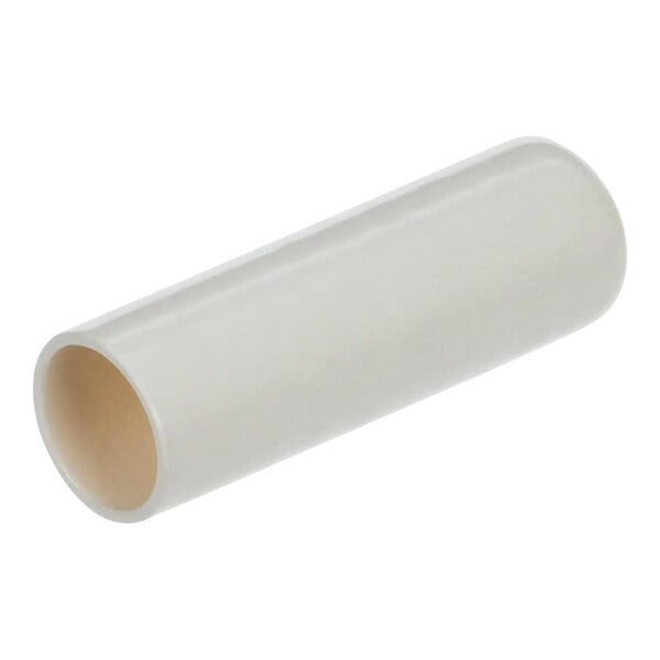 A white molded Manitowoc Ice tube with a small hole at the end.