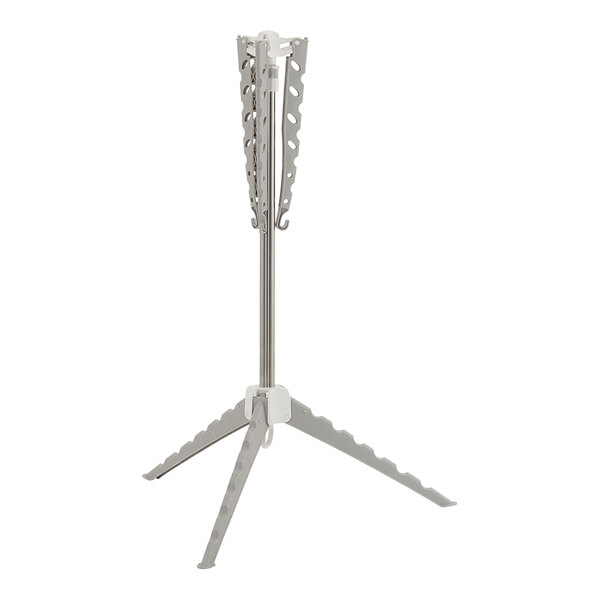 A white Household Essentials tripod stand.