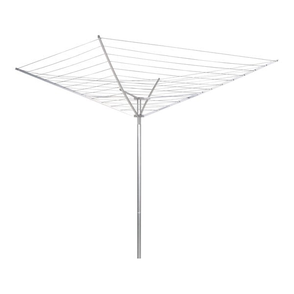 A large aluminum clothesline drying rack.