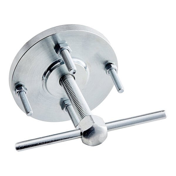 A Mahlkonig metal pulling tool with screws.