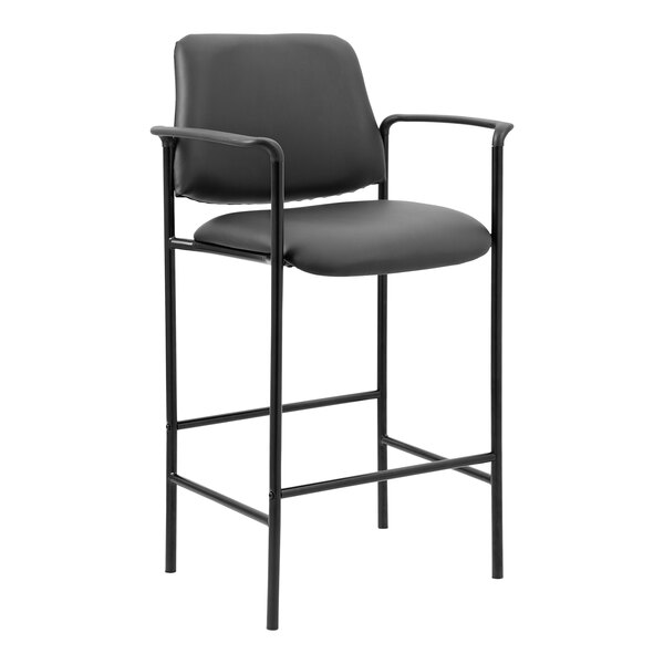 A black chair with a black seat.