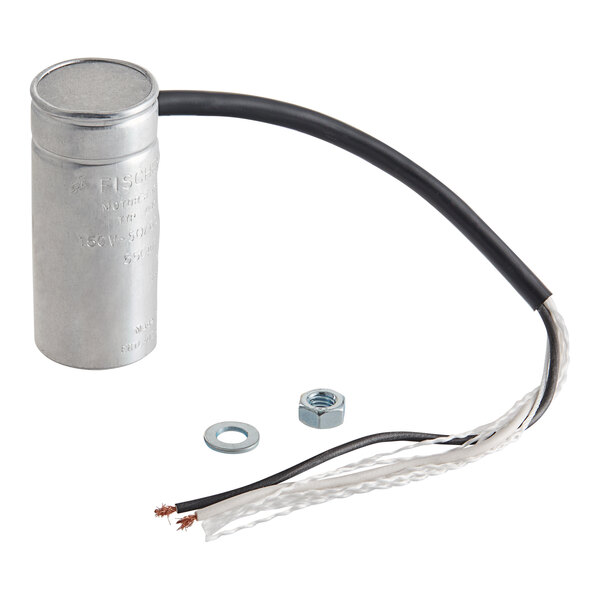 A Mahlkonig starting capacitor with a black wire.