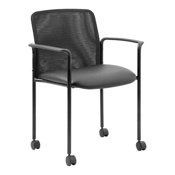 A Boss black office chair with wheels.